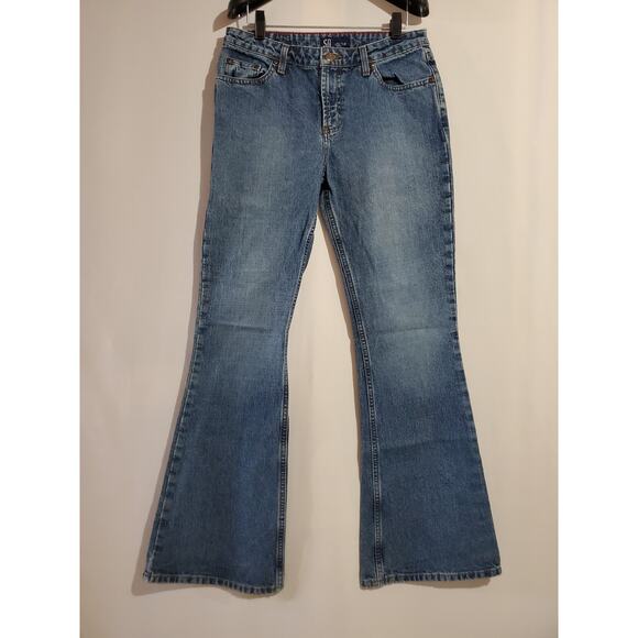 SO Vintage Y2K Flare Medium Wash High Rise Jeans Womens Junior Size 7 Long - Picture 1 of 11